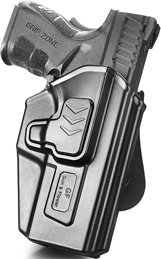 Gun&Flower OWB Holster for Beretta 92FS/ Taurus TH9 / TH9C Pistol/Sig Sauer P365/P365 SAS/Springfield XD-S/CZ P10C/ CZ P10C Airsoft/Springfield XD 4'' Service Model 9MM/.40 S&W/.45 ACP
