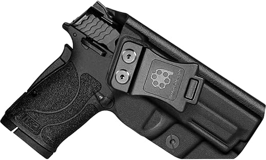 S&W M&P 380 Shield EZ Holster IWB Kydex Fit: Smith & Wesson M&P 380 Shield EZ Pistol - Inside Waistband Concealed Carry – Adjustable Cant & 'Posi-Click' Retention - US Made - No Wear - No Jitter
